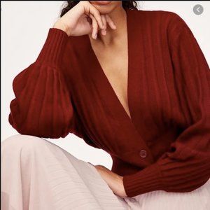 Aritzia Wilfred Thais Plunge Front Cardigan